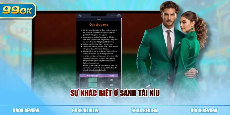 Sự khác biệt ở sảnh tài xỉu